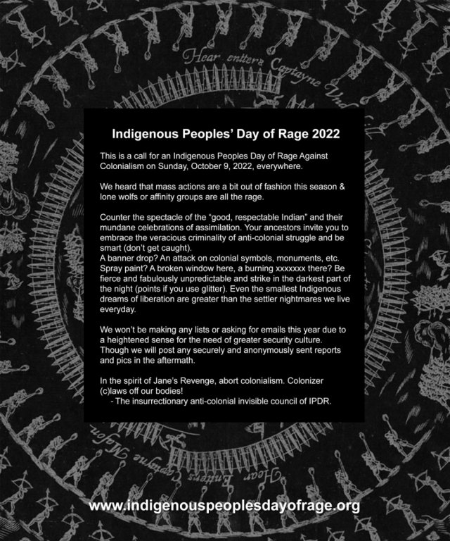 Indigenous Peoples’ Day of Rage 2022
